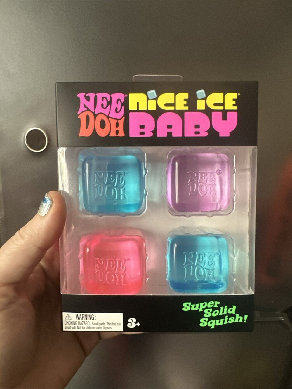 Nee Doh NeeDoh Nice Ice Baby 4 Pack Set of Four Mini Ice Cube Purple Pink Blue